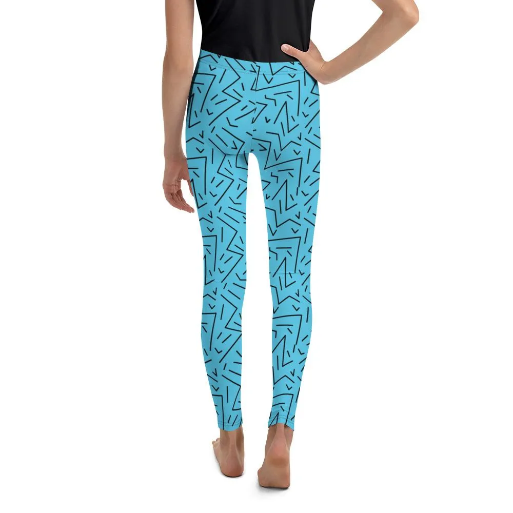 Aqua Black Line Youth Leggings