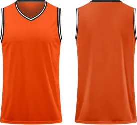 Blank Men's Basketball Jersey Cuff Stripes Team Athletic Scrimmage Uniform Mesh Sport Shirt S-3XL