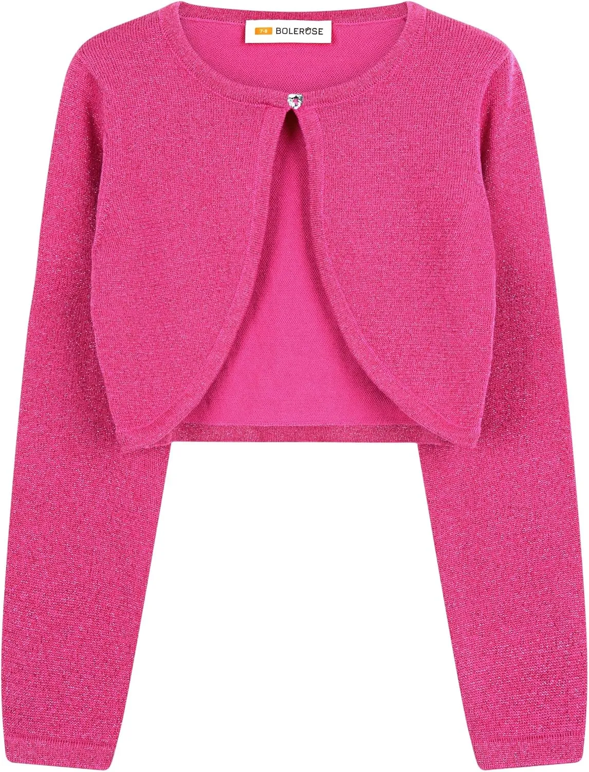 BOLEROSE Girls Long Sleeve Sparkle Cardigan Childrens Kids Bolero Shrug