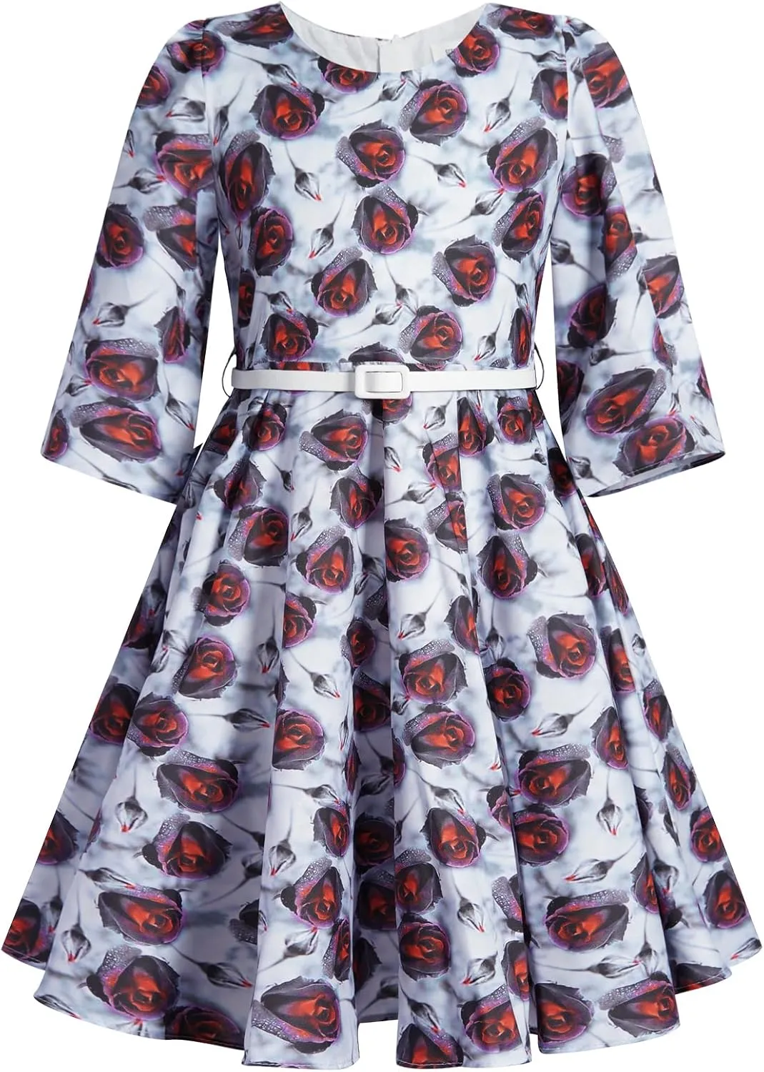 Bonny Billy Girls Classy Vintage Floral Swing Kids Party Dresses