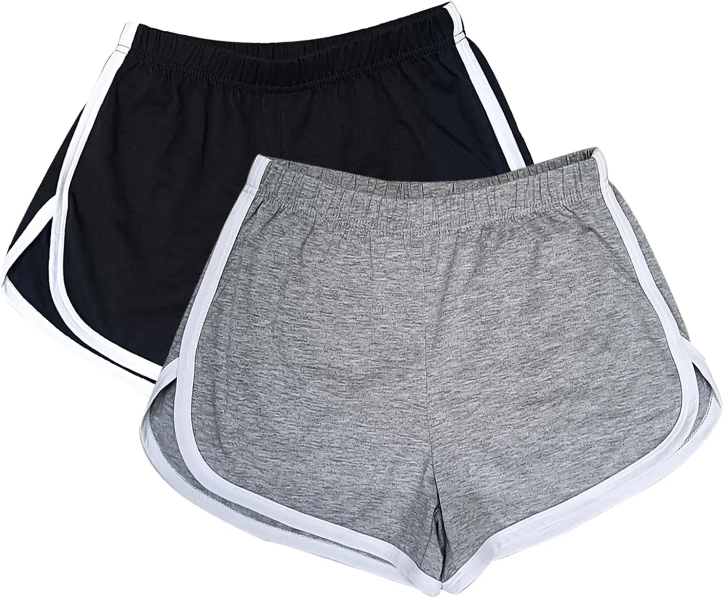 Cameway 2 Pack Women Cotton Running Athletic Shorts Gym Yoga Summer Active Dance Shorts Pants