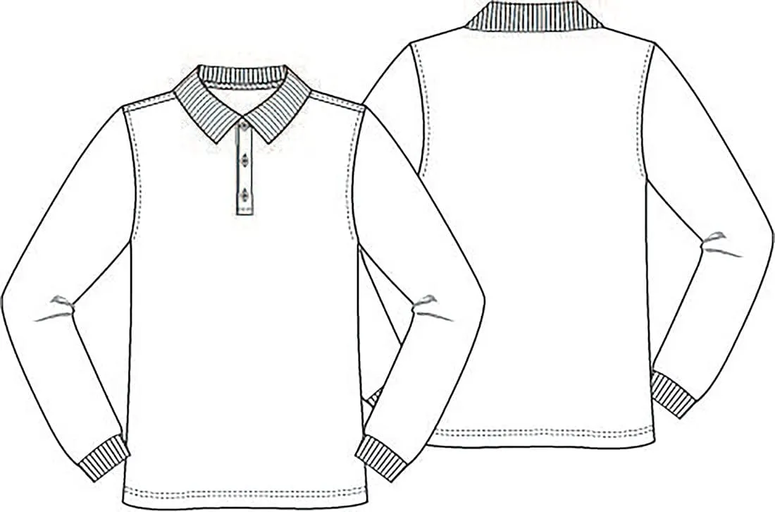 Classroom School Uniforms Unisex Long Sleeve Pique Polo