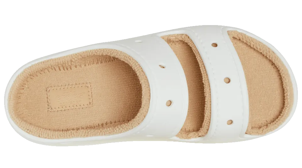 Crocs Classic Cozzy Towel Sandal White Shiitake