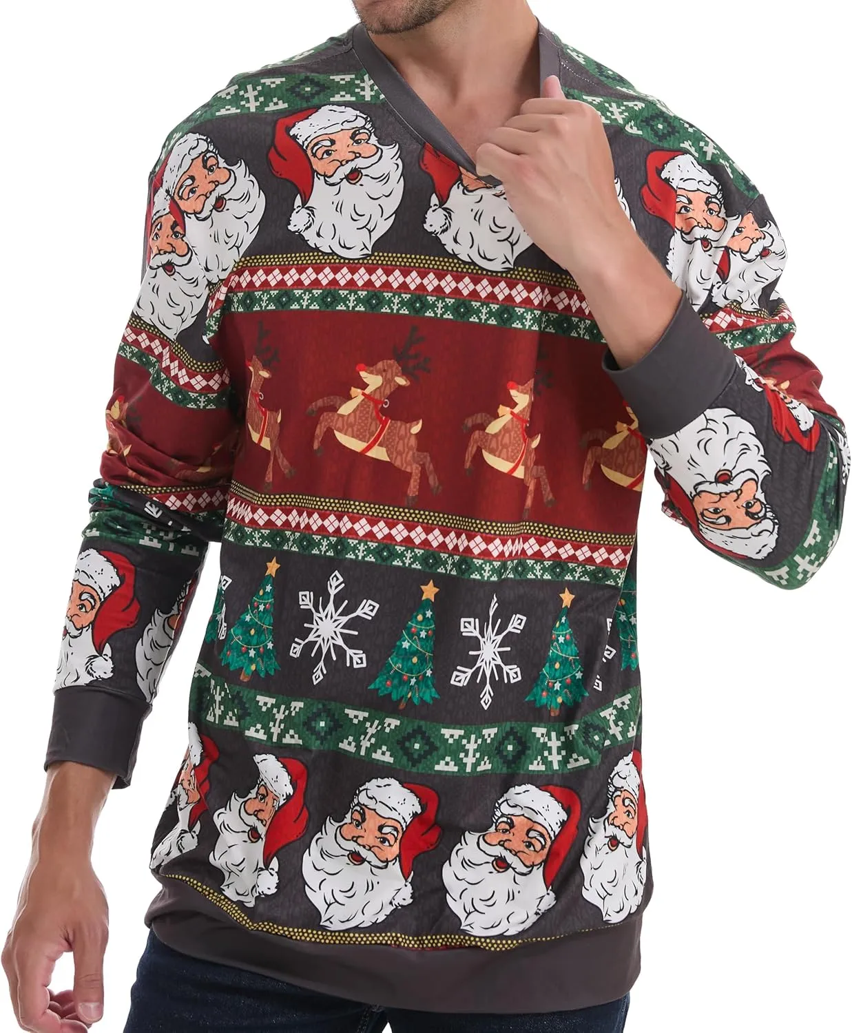 *daisysboutique* Unisex Women Men Christmas Ugly Shirt Funny Halloween 3D Effect Graphic Costume Holiday Pullover
