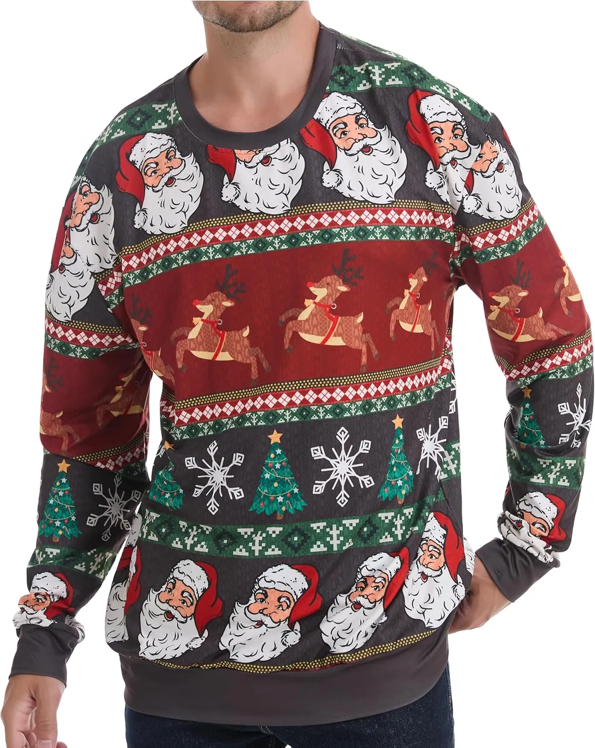 *daisysboutique* Unisex Women Men Christmas Ugly Shirt Funny Halloween 3D Effect Graphic Costume Holiday Pullover