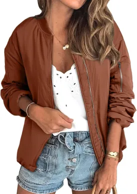 EVALESS Puffer Jackets for Women Zip Up Oversized Bomber Jackets Winter Outfits for Women Dressy Causal