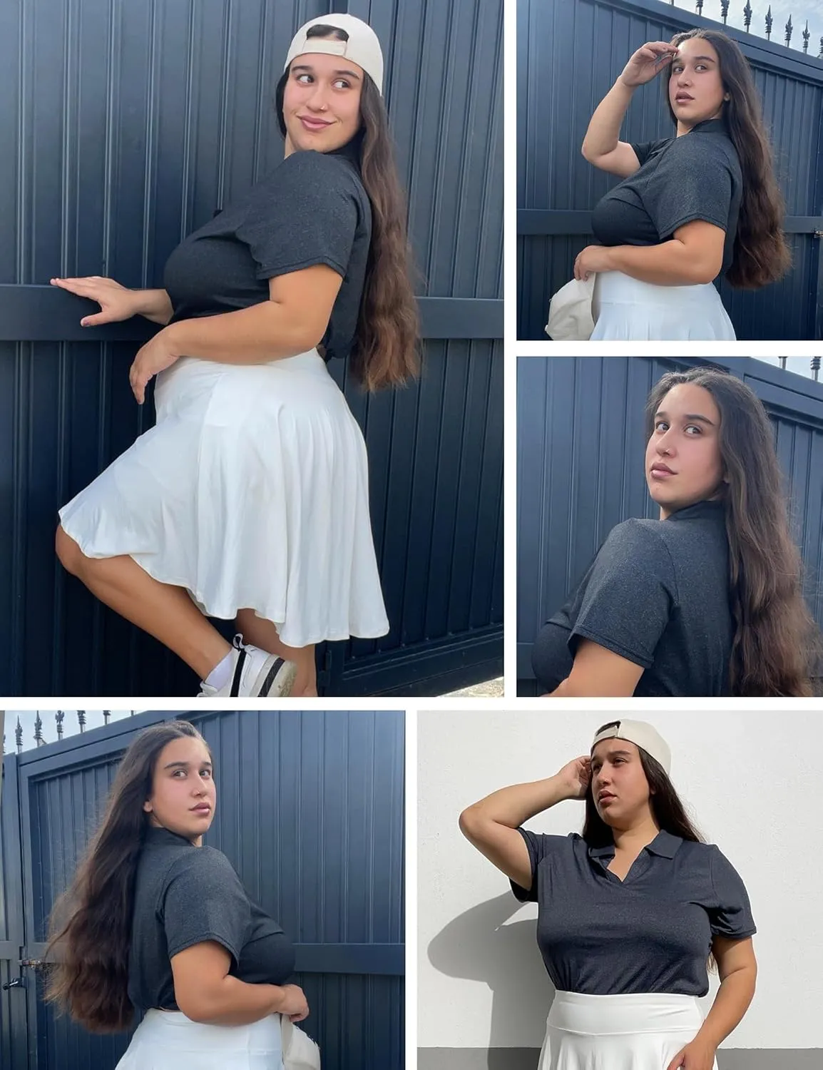 FOREYOND Plus Size Polo Shirts for Women Golf Shirts Moisture Wicking Short Sleeve Shirts Athletic Workout Tops 1XL-5XL