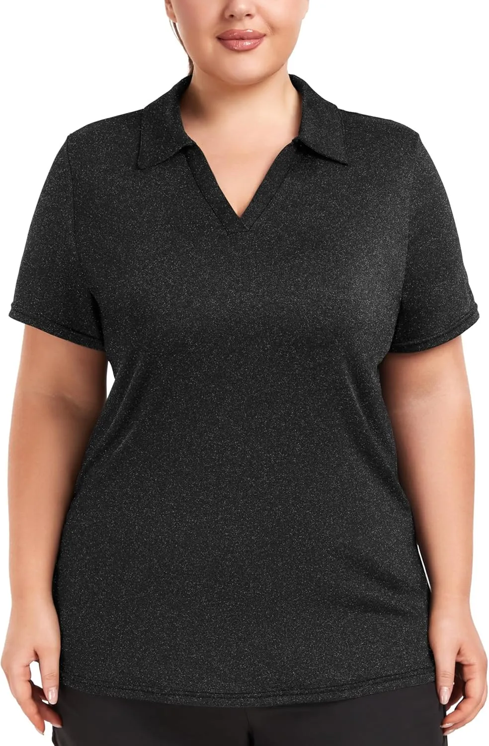 FOREYOND Plus Size Polo Shirts for Women Golf Shirts Moisture Wicking Short Sleeve Shirts Athletic Workout Tops 1XL-5XL