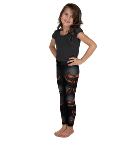 Halloween Evil Pumpkin Grin Kid's Leggings