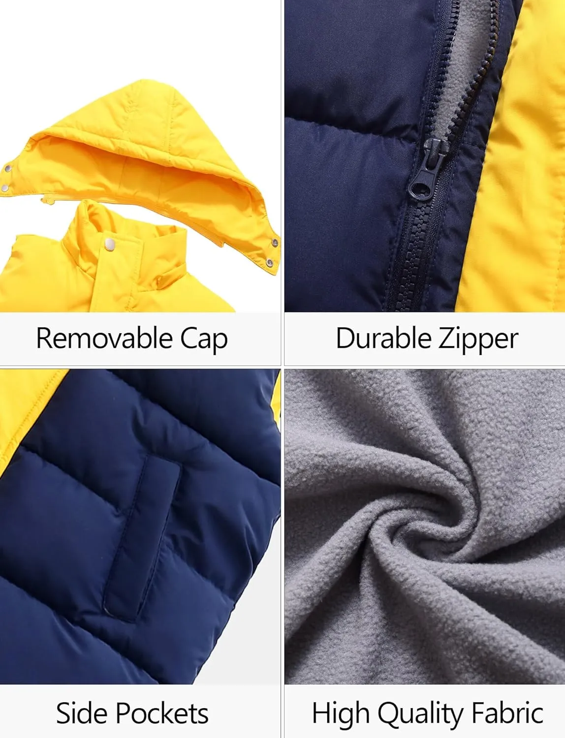 Happy Cherry Kids Down Jacket Hooded Vest Winter Jacket for Boys Hoodies Padded Jackets Girls Outwear Coat 3-14 Years