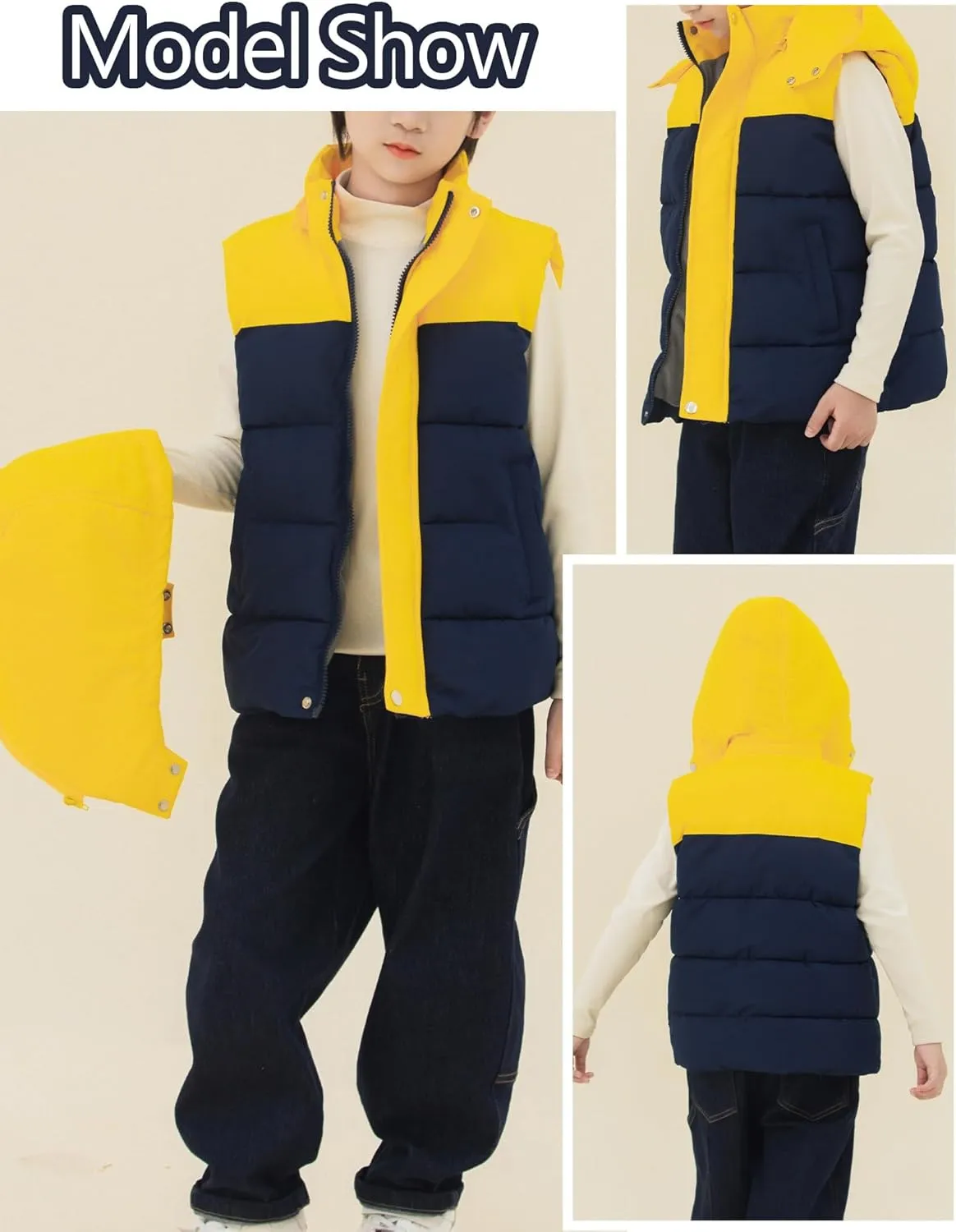 Happy Cherry Kids Down Jacket Hooded Vest Winter Jacket for Boys Hoodies Padded Jackets Girls Outwear Coat 3-14 Years