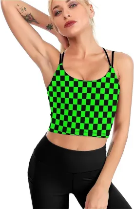 High Impact Sports Bras for Women Longline Padded Workout Running Crop Tops Support Yoga Tank Top