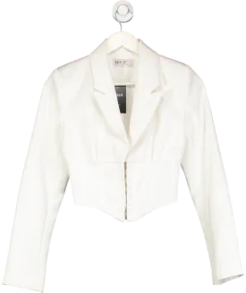 House of CB White Isobel Waist Cinching Corset Jacket UK S