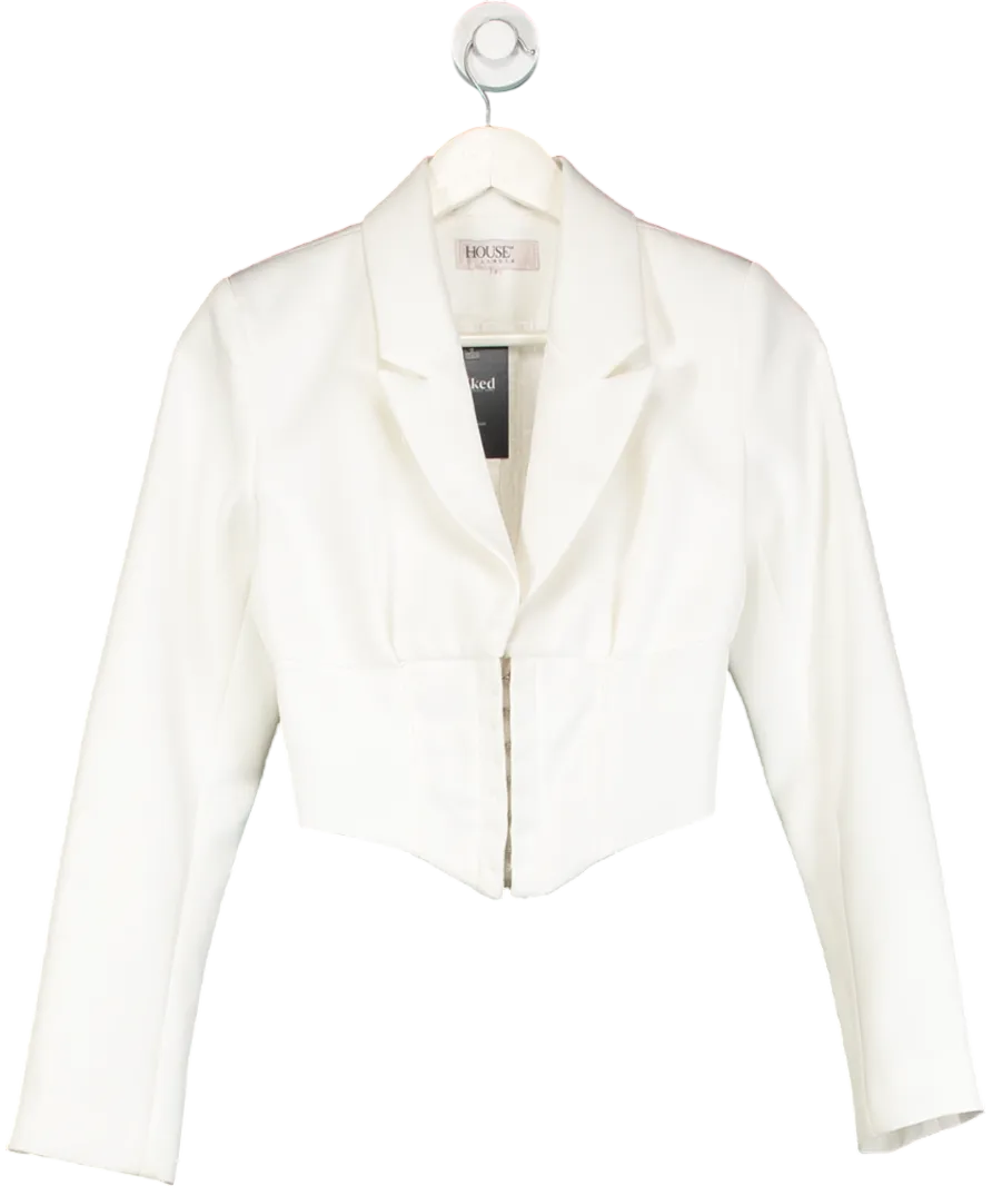 House of CB White Isobel Waist Cinching Corset Jacket UK S