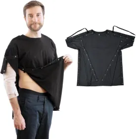 Inspired Comforts Unisex Post Surgery & Rehab Dual Access Crew Neck Snap Shirt