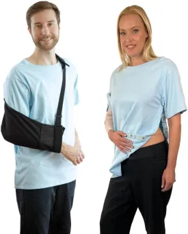 Inspired Comforts Unisex Post Surgery & Rehab Dual Access Crew Neck Snap Shirt