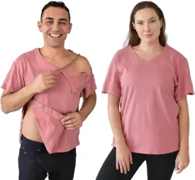 Inspired Comforts Unisex Post Surgery & Rehab V Neck Dual Access Snap Shirt