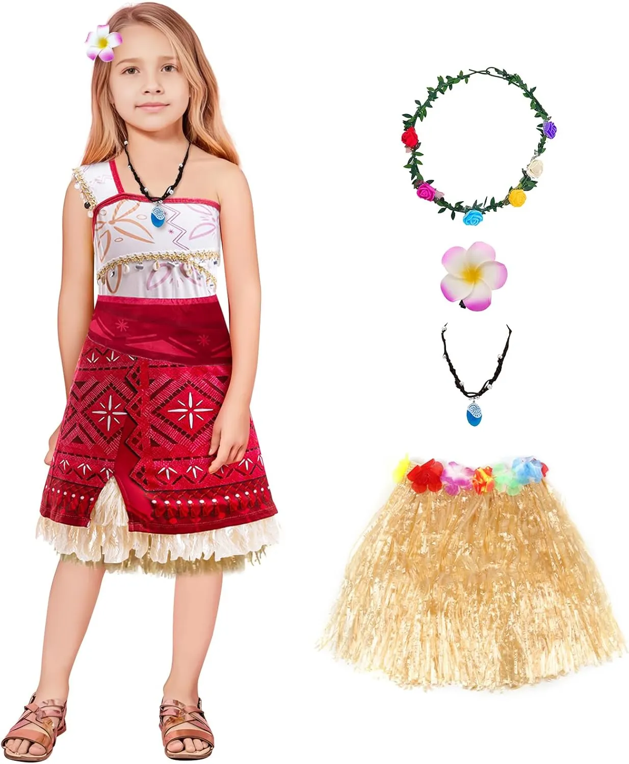 Kids Ocean Princess Costume Girls Adventure Theme Birthday Princess Dress up Outfit 3-10 Years