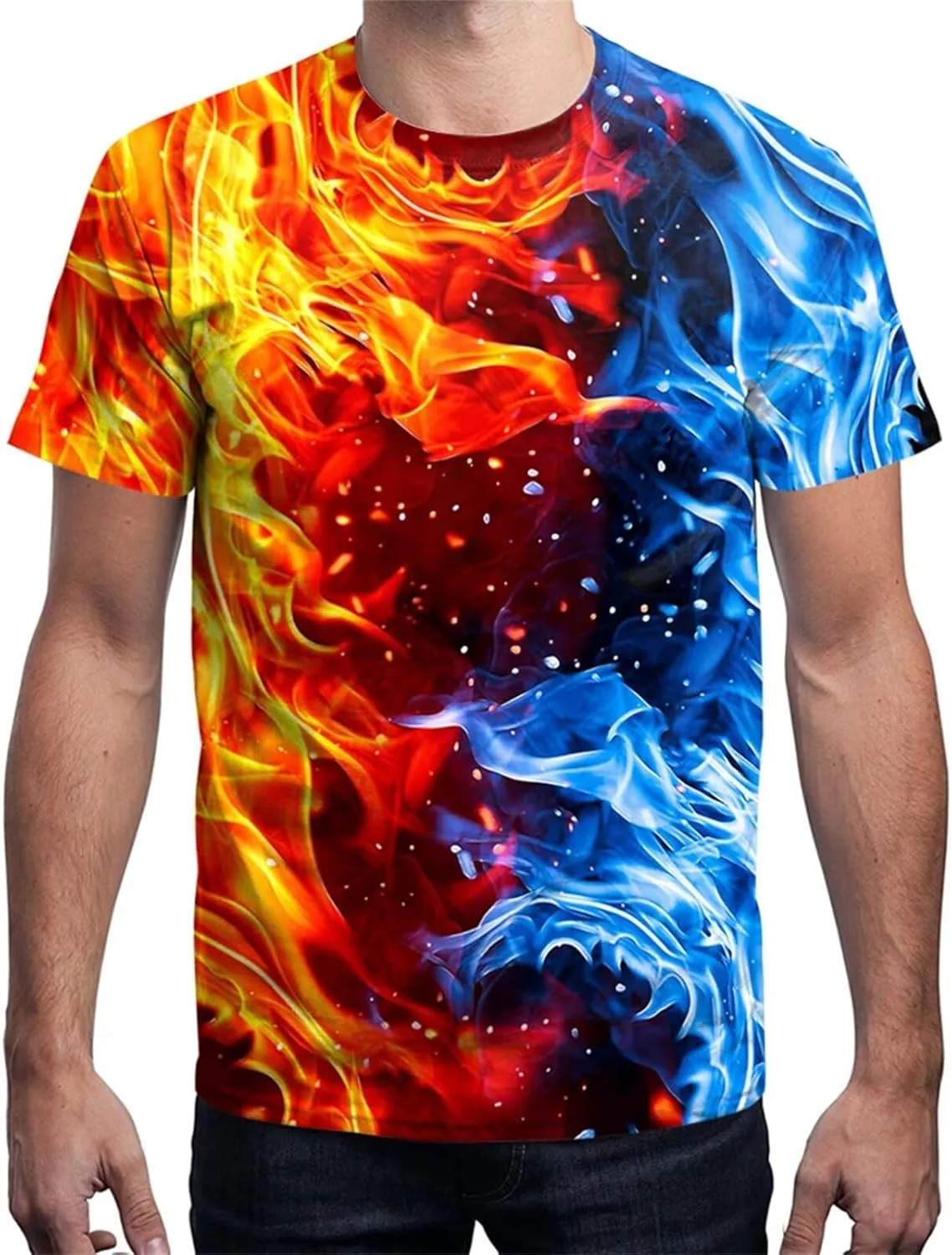 Linnhoy Unisex Men's and Women's Shirts Unisex Fashion Casual Novelty Tees 3D Graphic Adults T-Shirts Teens Tops Size S-XXL