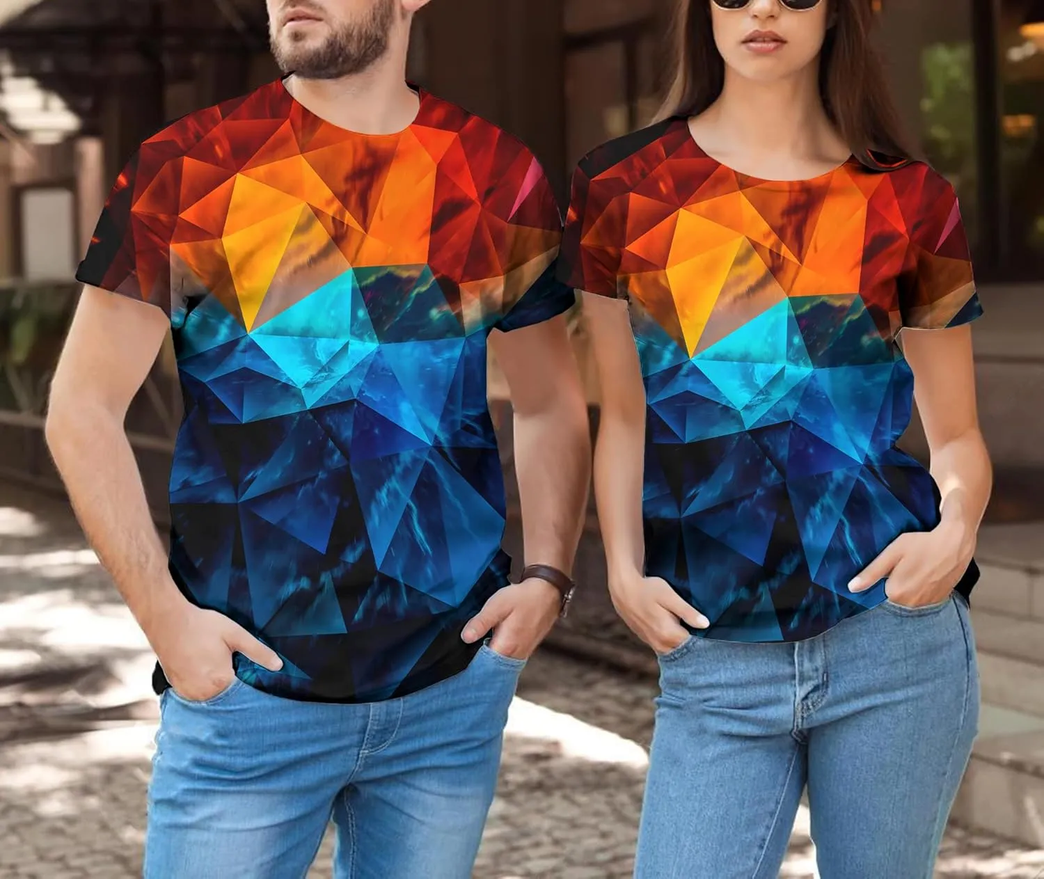Linnhoy Unisex Men's and Women's Shirts Unisex Fashion Casual Novelty Tees 3D Graphic Adults T-Shirts Teens Tops Size S-XXL