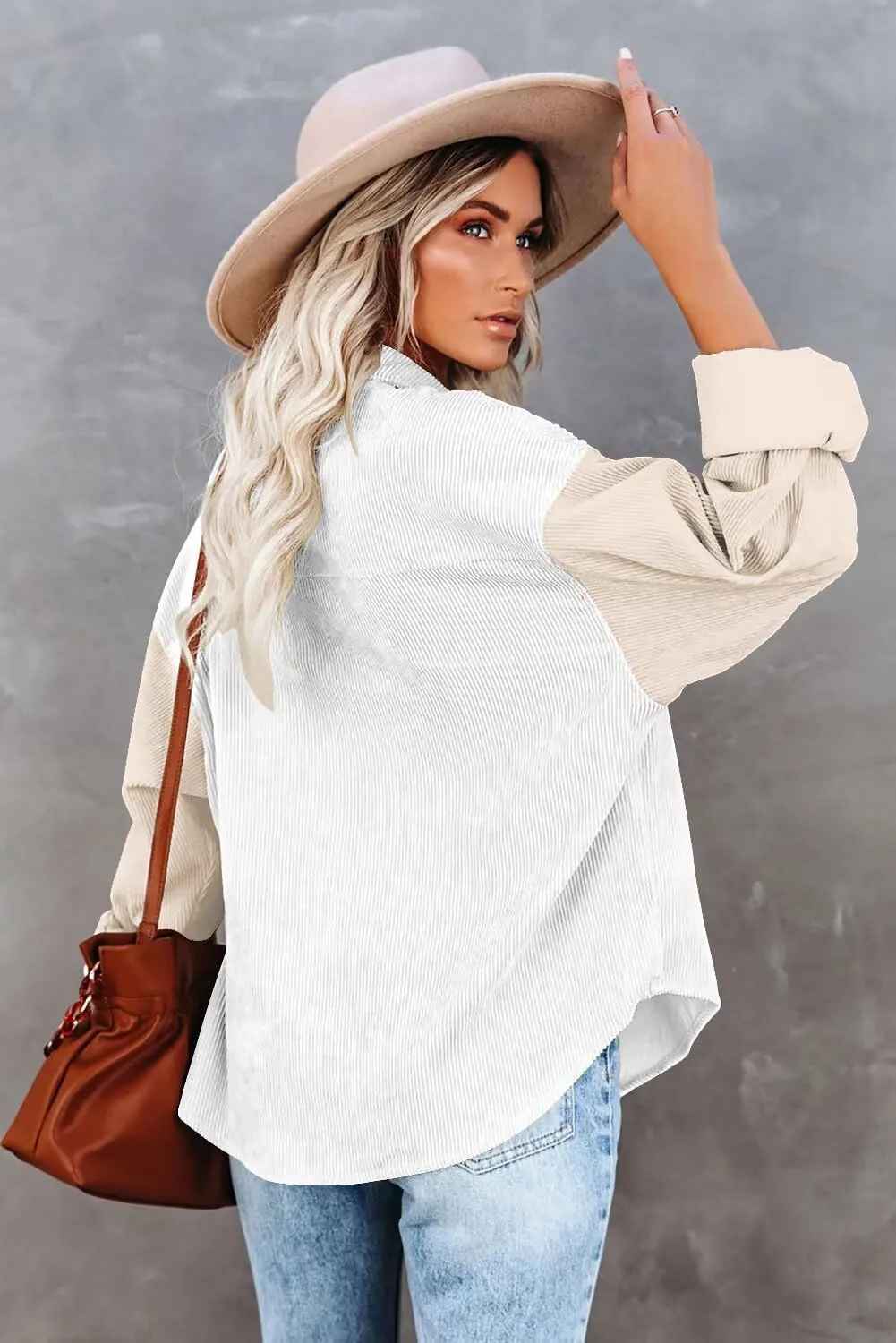 Magritta Womens Shirts Collared Long Sleeve V Neck Button Down Oversized Blouses Tops with Pockets