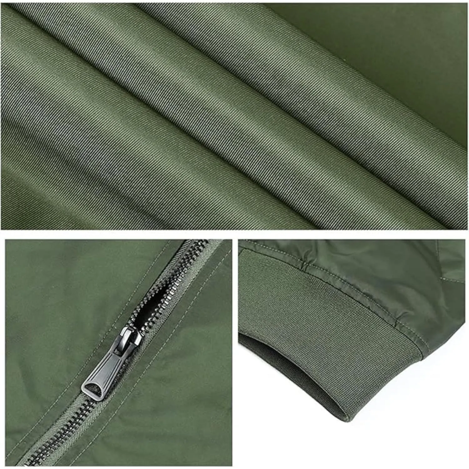 Maiyifu-GJ Men's Lightweight Flight Jacket Zipper Military Windbreaker Sportswear Spring Fall Softshell Bomber Coat Outwear (Army GreenA1,3X-Large)