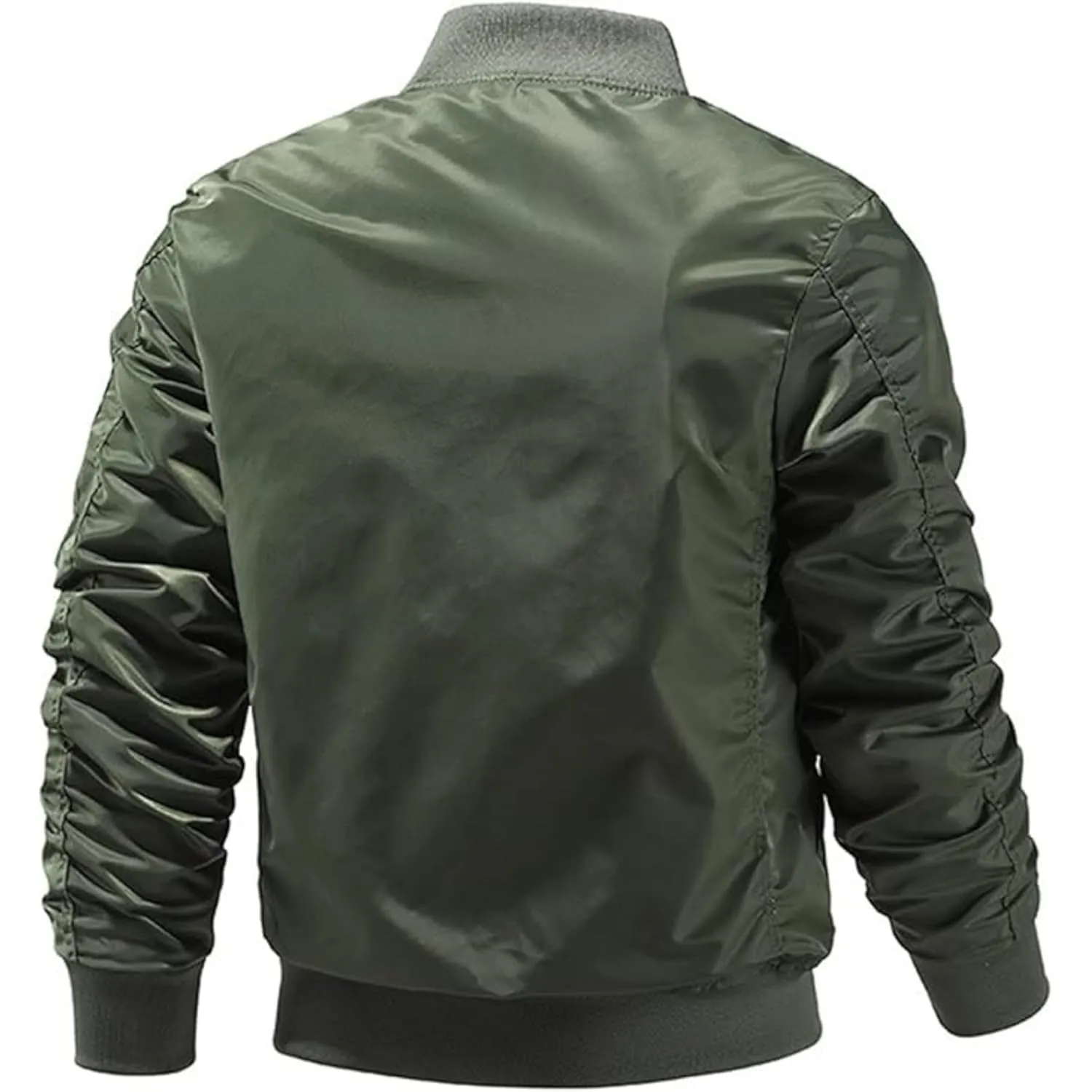 Maiyifu-GJ Men's Lightweight Flight Jacket Zipper Military Windbreaker Sportswear Spring Fall Softshell Bomber Coat Outwear (Army GreenA1,3X-Large)