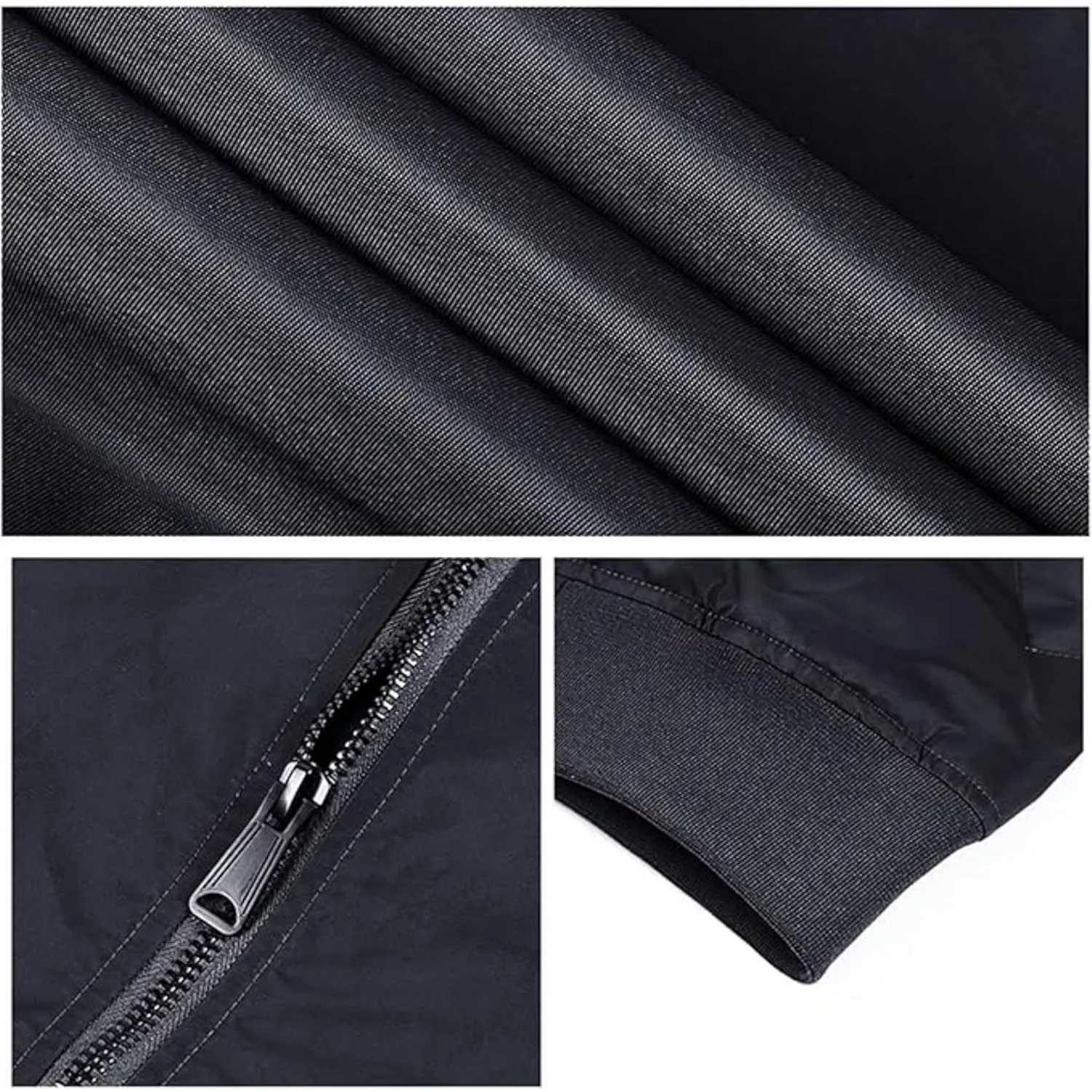 Maiyifu-GJ Men's Lightweight Flight Jacket Zipper Military Windbreaker Sportswear Spring Fall Softshell Bomber Coat Outwear (BlackA1,3X-Large)