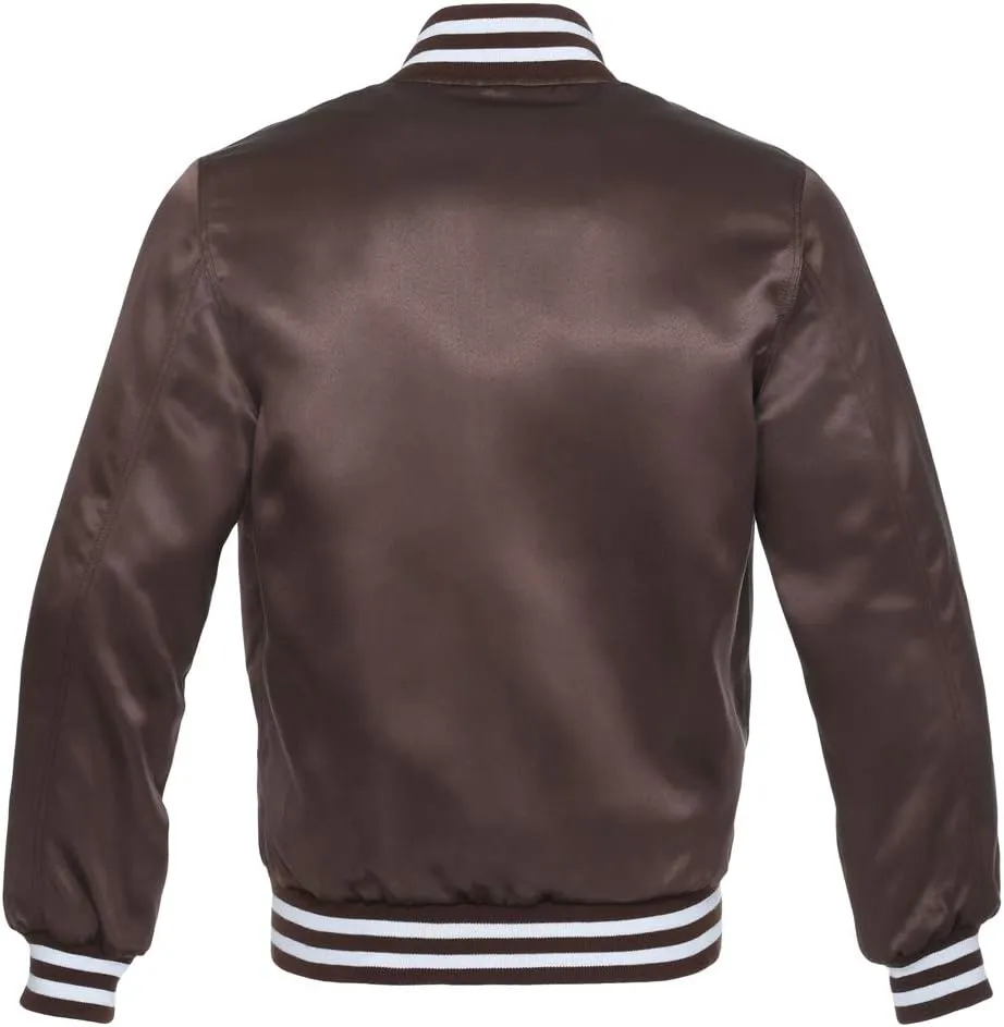 Stewart & Strauss Original Satin Bomber Jacket Since 1977 (19 Team Colors) Satin XXS to 6XL,Original