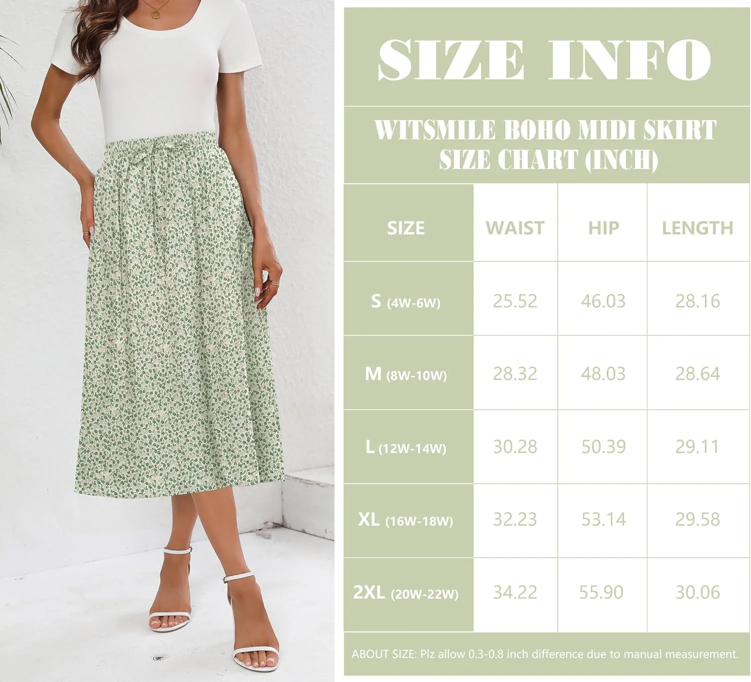 Summer Skirts with Pockets 2025 Boho Midi Length Skirt High Waisted Beach Cover Up for Women Trendy(S-2XL)