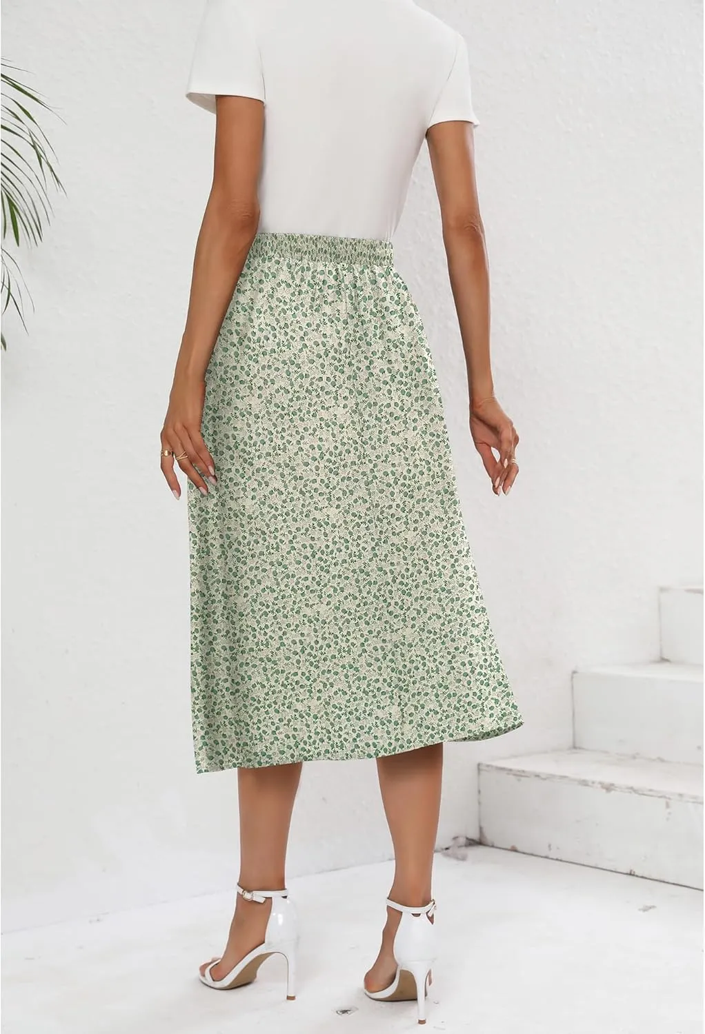 Summer Skirts with Pockets 2025 Boho Midi Length Skirt High Waisted Beach Cover Up for Women Trendy(S-2XL)