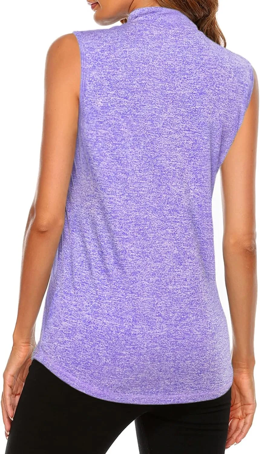 Tanst Sky Women's Sleeveless Golf Polo Shirts Quarter Zip Workout Tank Top Moisture Wicking Clothes