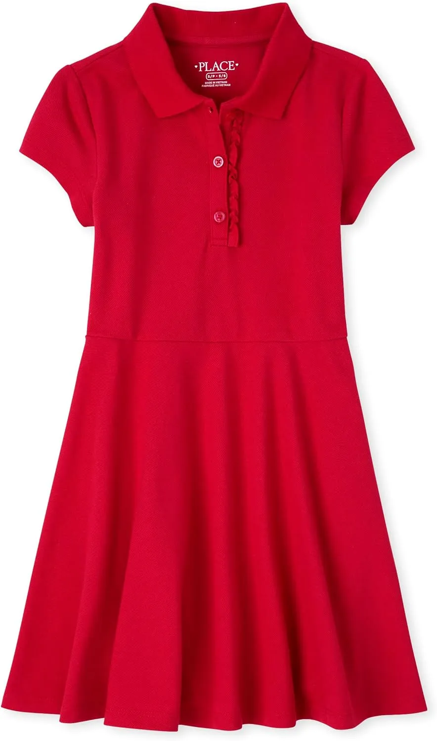 The Children's Place Girls' Short Sleeve Ruffle Polo Dress