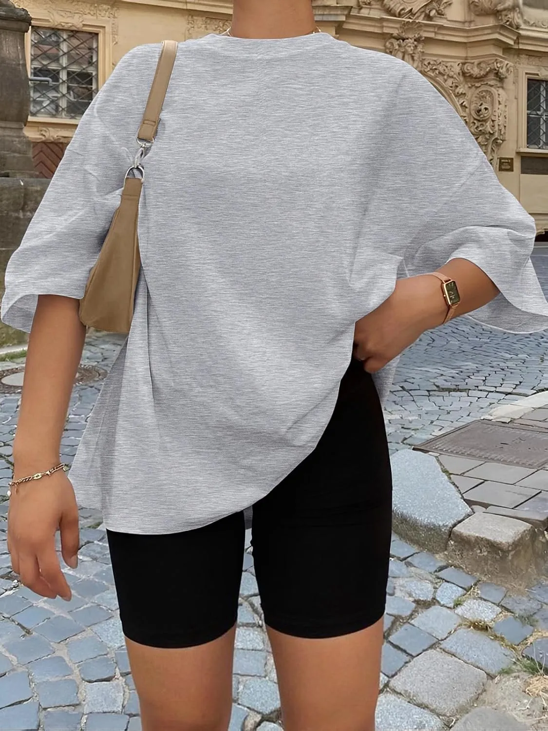 Trendy Queen Womens Oversized Summer T Shirts Fashion Workout Plus Size Tops Short Sleeve Beach Vacation Gym Clothes 2025