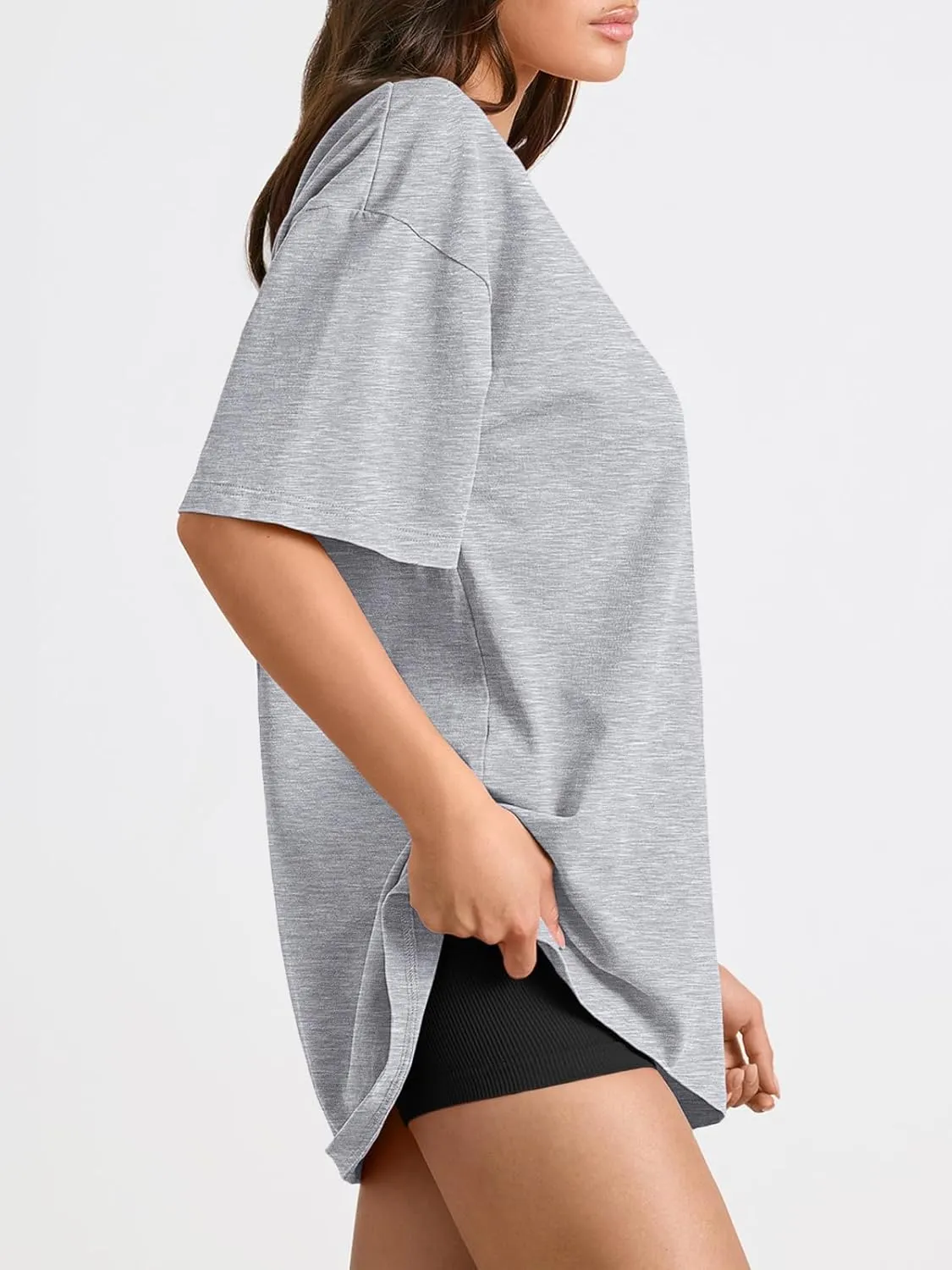 Trendy Queen Womens Oversized Summer T Shirts Fashion Workout Plus Size Tops Short Sleeve Beach Vacation Gym Clothes 2025