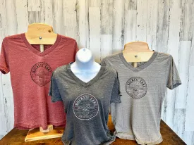 Women Vneck SS Burnout