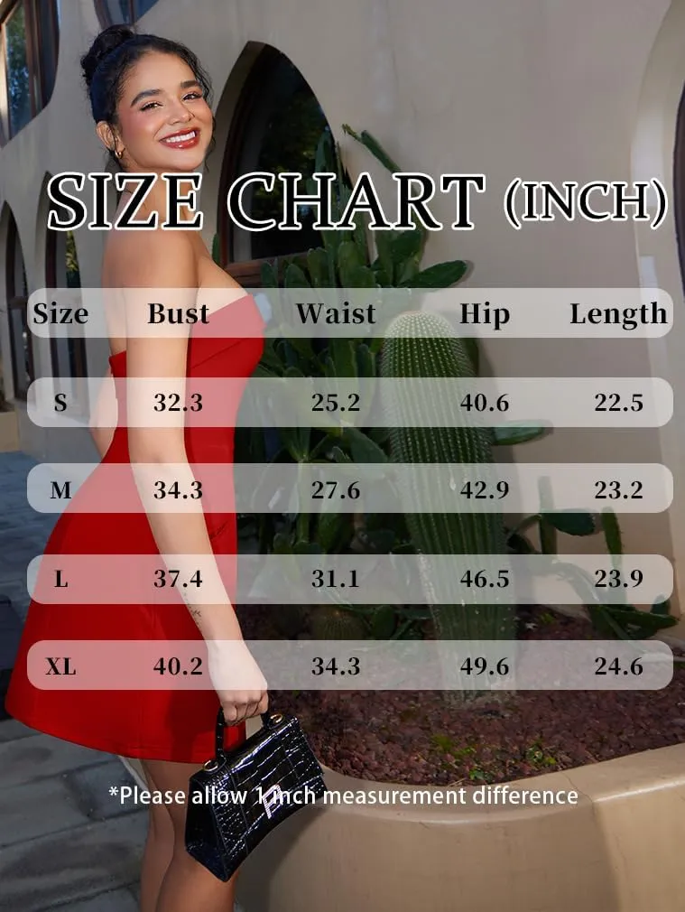 XXTAXN Women's Summer Sexy Sleeveless Tube Formal Party A-line Tulip Back Zipper Mini Dress