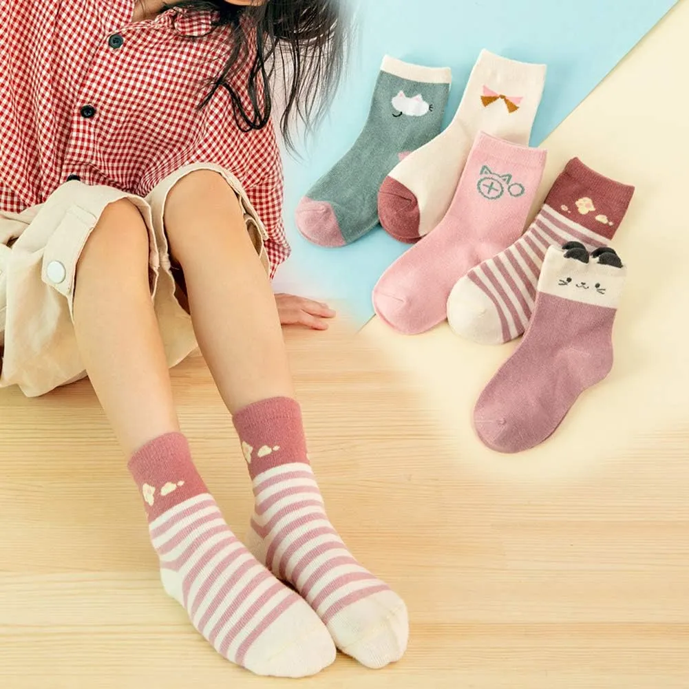 Zumou Toddler Kids Little Girls Cute Cotton Crew Socks 10 Pack